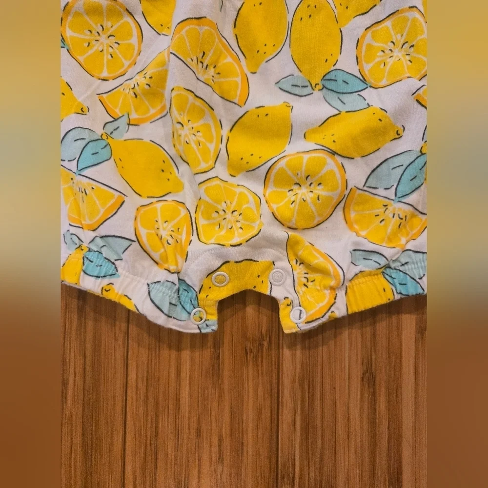 NWOT Carters Lemon Print Baby Romper